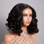 Short Bob Human Hair Loose Body Wave Pre Cut Wig